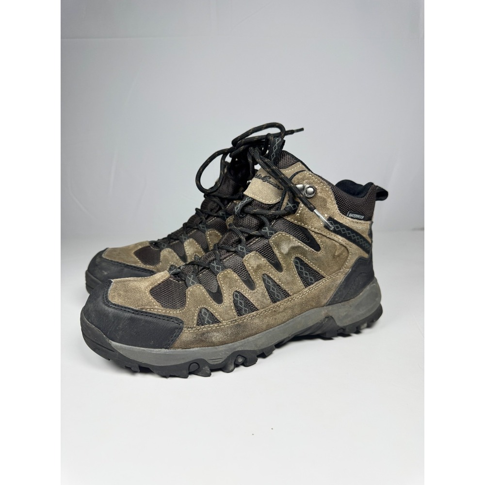 Eddie Bauer Ridgeline Mens US 9 M Hiking Boots Brown Black Leather Waterproof